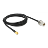 DeLOCK antennkabel, N hona - RP SMA hane, 50Ohm, 1,5m, svart 88845