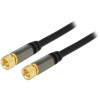 DeLOCK Antennkabel, RG6/U, skruvm F-kontakt hane - hane, 75 Ohm, svart 88918