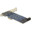 DeLOCK adapter, från SATA/USB till 2xM.2, inkl. lågprofil PCI-täckp 89374