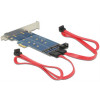 DeLOCK adapter, från SATA/USB till 2xM.2, inkl. lågprofil PCI-täckp 89374