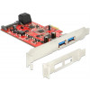 DeLOCK 89389 - PCI-Express kontrollerkort, 2xUSB 3.0, 2x SATA 7-pin 89389