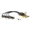 DeLOCK PCI-Express kort, 1xDB44 ho, 1xDB44 ha - 4xRS-232 kabel 89447