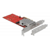 PCI Express x8 Card to 2 x internal NVMe M.2 Key M - Low Profile 90305