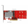 PCI Express x8 Card to 2 x internal NVMe M.2 Key M - Low Profile 90305