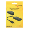 Delock USB 3.1 Gen 1 Kortläsare, USB-C hane, 4 kortplatser, svart 91740