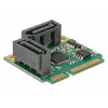 DeLock 95260 Mini PCIe I/O PCIe halv storlek 2 x SATA 6 Gb/s