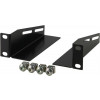TOTEN L-stödskenor för 10"-skåp, 1U, 136mm djup, 2-pack, svart