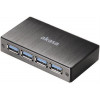 Akasa Connect 4SV, USB 3.0 hubb med fyra portar, borstad aluminum, sv AK-HB-10BK