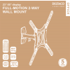 DELTACO Office, full-motion 2-way wall, 23"-55", 30kg, 75x75-400-400 ARM-0254