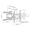 DELTACO Office, slim full-motion 3-way wall, 32"-70", 45kg, 200x200-40 ARM-0258