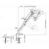 DELTACO Office, Singel desk, gas spring, 17"-32",1,5-8kg,75x75-100x100 ARM-0350
