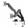 DELTACO Office, Dual desk, gas spring,17"-32",1,5-8kg,75x75-100x100 ARM-0351