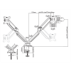 DELTACO Office, Dual desk, gas spring,17"-32",1,5-8kg,75x75-100x100 ARM-0351