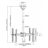 DELTACO Office Telescopic Double TV Ceiling, 560mm-910mm,45kg,37"-70" ARM-0403