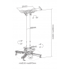 DELTACO Office Projector Adjustable Ceiling mount, 605mm-905mm, 35kg ARM-0411