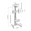 DELTACO Office Display Cart, crank handle, 37"-70",50kg,port-landscape ARM-0450