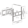 DELTACO, full-motion 3-way wall, 32"-55", 40kg, 200x200-400x400 ARM-1202