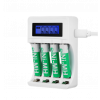 DELTACO Ultimate Ni-Mh USB charger with 4 x AAA batteries C704A4-4xAAA