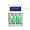 DELTACO Ultimate Ni-Mh USB charger with 4 x AAA batteries C704A4-4xAAA