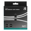 Självhäftande kabelklämma 3 platser 3-pack svart