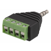 DELTACO 4 polig 3,5mm ha - 4-pin terminalblocks adapter, svart DC-390