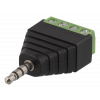 DELTACO 4 polig 3,5mm ha - 4-pin terminalblocks adapter, svart DC-390