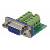 DELTACO 10-Stifts Terminalblockadapter, DE-9 hona, 10-Stifts hona, grö DC-391