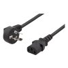 DELTACO jordad apparatkabel, PSB-10A - IEC 60320 C13, 2m, svart DEL-109CHI