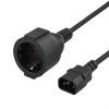 DELTACO apparatadapter, IEC C14 hane till CEE 7/4 (Schuko) hona, 1m
