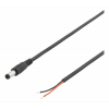 DELTACO 5,5 mm DC till öppen ände, 2m, 20AWG, svart DEL-109UB