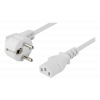 Strömkabel 3-pin vinklad-rak (10m) vit