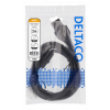 DELTACO 2m jordad kabel IEC 60320 C15 - IEC6320 C14, 250V/10A, svart DEL-116B