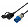 DELTACO CEE plug 1-phase 16A - Schuko 7/3 socket, 1m, black DEL-124