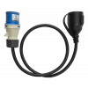 DELTACO CEE plug 1-phase 16A - Schuko 7/3 socket, 1m, black DEL-124