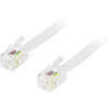 DELTACO modularkablage 4P4C(RJ9/RJ10/RJ22) 3m, vit