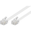 DELTACO modularkabel, 6P4C(RJ11) till 6P4C(RJ11), 2m, vit