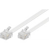 DELTACO modularkabel, 6P4C(RJ11) till 6P4C(RJ11), 3m, vit