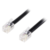 Modularkabel, 4P4C-4P4C, (RJ9/RJ10/RJ22), 10m, svart