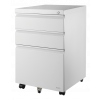 DELTACO Office, Cabinet on wheels with lock, 3 drawers, white DELO-0160