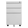DELTACO Office, Cabinet on wheels with lock, 3 drawers, white DELO-0160