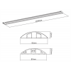 DELTACO Office Aluminum Floor Cable Cover,1104x92x22mm DELO-0205