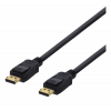 DELTACO DisplayPort-kabel, 0,5m, 4K UHD, DP 1.2, svart DP-1005D