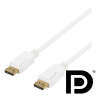 DELTACO DisplayPort-kabel, 2m, 4K UHD, DP 1.2, white DP-1021D