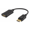 DELTACO DisplayPort - HDMI adapter, 4096x2160 60Hz, 0,1m, svart DP-HDMI32