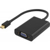DELTACO mini DisplayPort till VGA-adapter med ljud, 0,25m, svart
