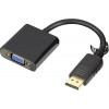 DELTACO DisplayPort till VGA 20-p ha - 15-p ho, 0,2m, svart
