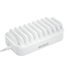 7x USB-A 12 W 3x USB-C PD 20 W Total uteffekt 120 W USB-A: 5 V DC, 2,4 A per port, totalt 12 A / 60 W USB-C: 5 V / 3 A, 9 V / 2,22 A, 12 V / 1,67 A, 20 W per port / totalt 60 W Avstånd mellan avskiljare: 15 mm Höjd på avskiljare: 24 mm USB-laddningsstatio