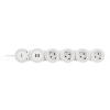 DELTACO Flexibelt grenuttag med 4 kontakter, 1,4m, 16A 3500W, 2x USB-A EMP605KUSB