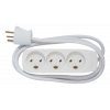 EDB stikdåse m. jord - 3 udtag - 1,5M - EDB Stikprop White F-8531127