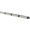UTP Patchpanel 24xRJ45, Cat6, 0,5U, 19", metall, kabelstöd, svart
